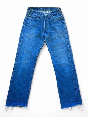 Vintage Levi's 501 Jeans Button Fly 29x34 2006 Medium Wash Raw Hem Y2K Denim